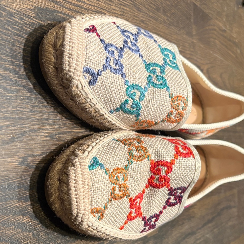 Gucci l’aveugle par amour Beige and Multicolor rainbow 39  Espadrilles Spain 9 - Picture 2 of 12